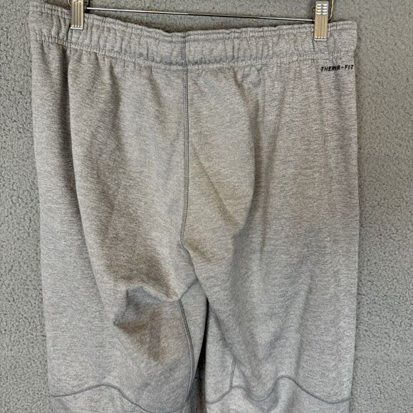 Nike Pants Mens XL Grey Therma Fit Sweatpants Fleece Stretch Drawstring Training - Picture 4 of 8